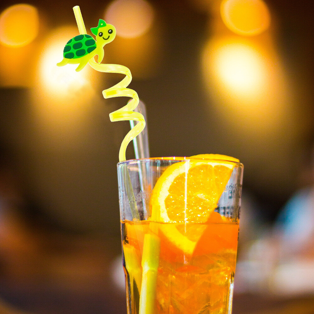 24pcs Cartoon Straws Beverage Straws Party Festival Drinking Straws