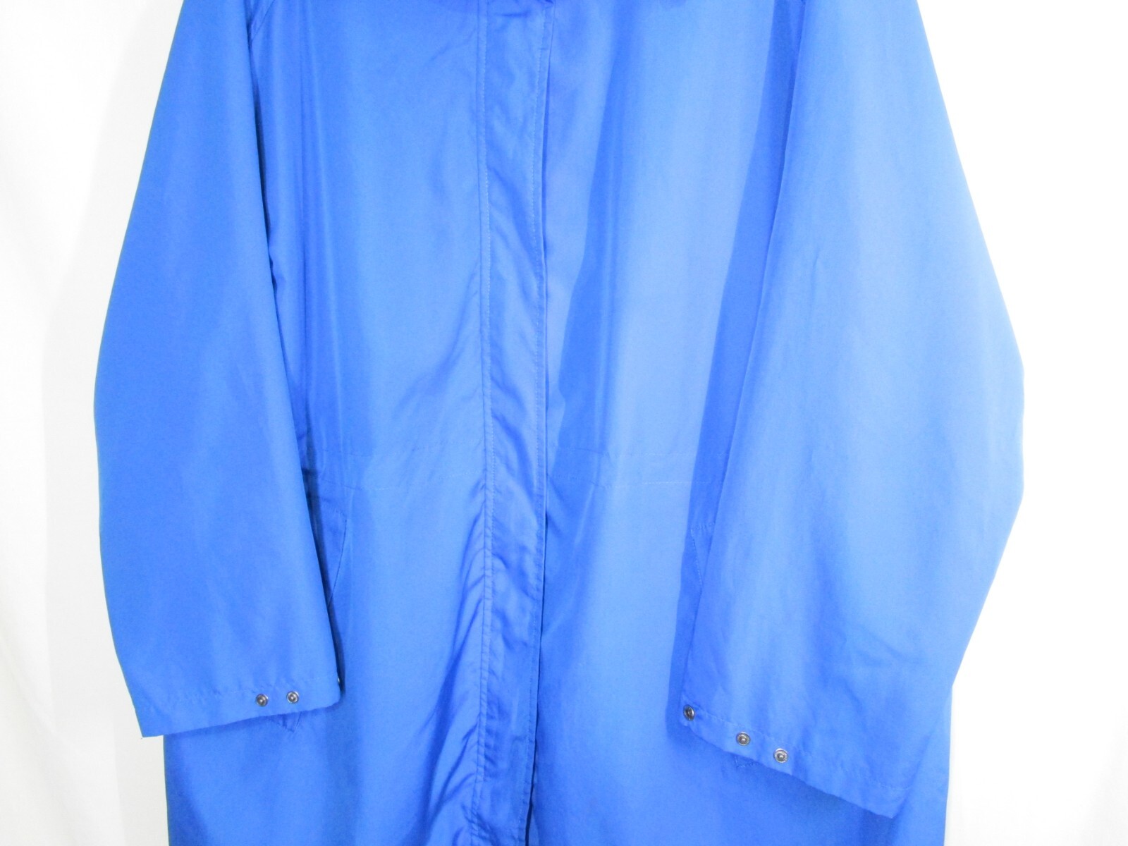 Woman Within Womens Ocean Blue Water Resistant Trench Raincoat Jacket