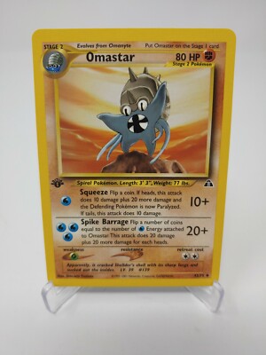 Pokemon 1st Edition Omastar 43/75 Neo Discovery | eBay