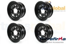 Black Modular 7x16 Steel Road Wheel x4 for Land Rover Defender Discovery 1 RRC