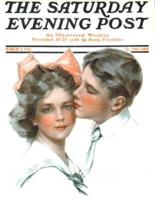 Vintage Saturday Evening Post March 2 ,1912 Cover Poster Print 17x12