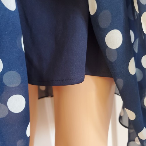 XXI Forever 21 Gonna donna lunga e corta blu e bianca a pois Sise M - Foto 5 di 9