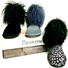 BEARPAW Boots Adult women size BOO New Super long Fur leather Cold Weather shoes