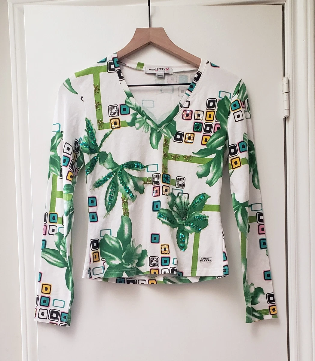 Tunique MISS SIXTY Taille XS Multicolore - 100% Coton, Sans Manches, Neuve Avec étiquette | Vêtement Femme Tendance été