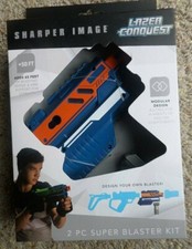 Sharper Image Lazer Conquest 2PC SUPER BLASTER KIT BLUE/ORANGE NIB 39.99