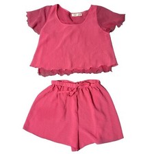 Vintage Victoria s Secret Gold Label Size Large Pink Shear Sleep Set