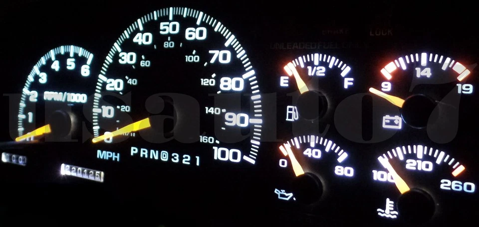 Dash Cluster Gauge White LED LIGHTS KIT Fits 95-98 GMC C1500 K1500 Sierra Truck Foto 4 de 4