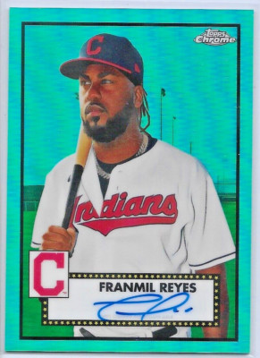 2021 Chrome Platinum Anniversary Autographs Aqua Refractor Franmil Reyes /150