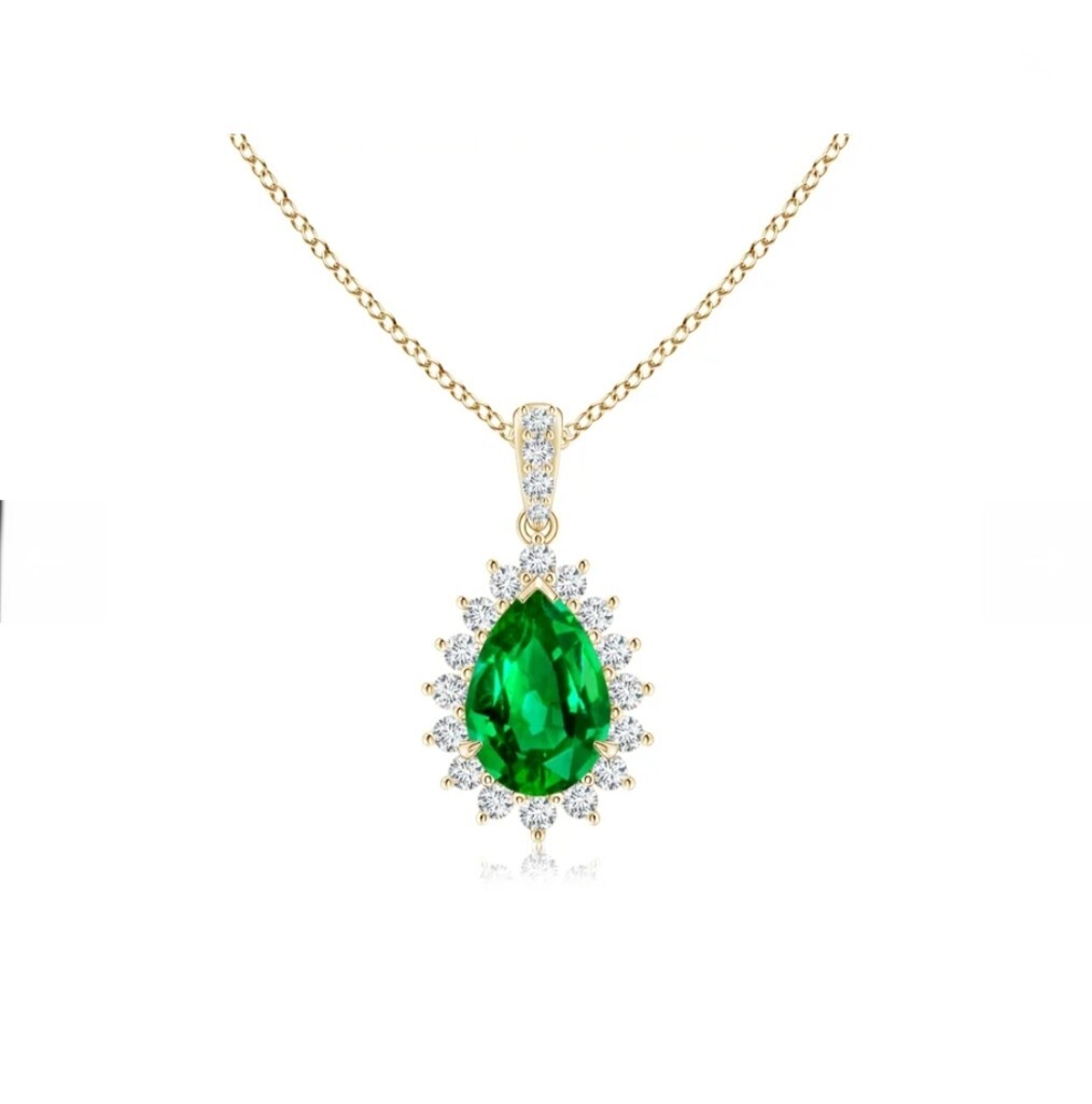 Stunning High-Quality Green Emerald Pendant for Women