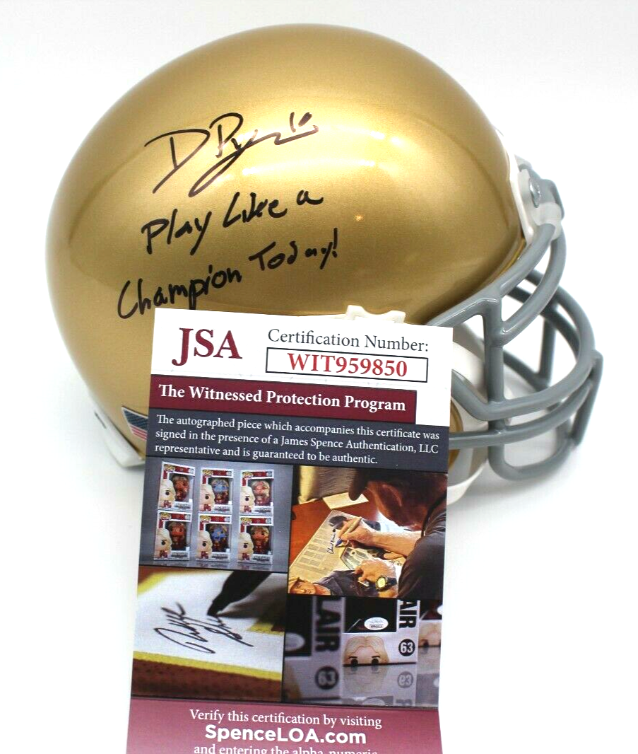 Drew Pyne Autographed Signed Notre Dame Fighting Irish Mini Football Helmet w/JSA COA #2 