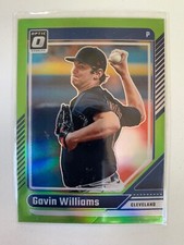 2024 Donruss Optic green GAVIN WILLIAMS #ed 142/149! Cleveland Guardians
