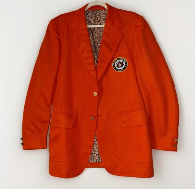 Vintage Auburn All American Orange Poultry Science Club Sports Coat Blazer EUC
