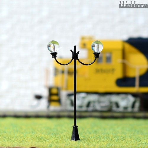 5 x Model Railway Train Lamp Post Street Lights HO OO Scale LEDs