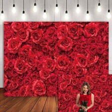 Red Rose Backdrop Floral Wedding Photography Backdrop Valentine's Day Backdrop
