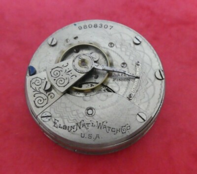 Vintage  Elgin Pocket Watch Movement Mechanical Balance Defekt for parts  (F 32)