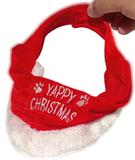 FELIZ NAVIDAD MASCOTA BANDANA Collar de Perro Divertido Rojo Papá Noel Babero Feliz Broma Disfraz Foto 4 de 4
