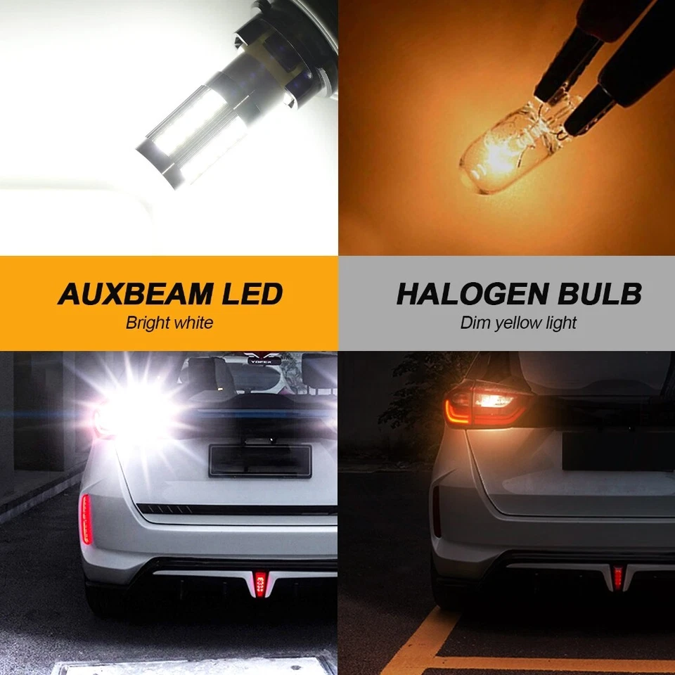 AUXBEAM 7443 LED Bombillas Señal de giro Respaldo Luz Inversa Lámpara T20 7440 7441 Blanco Foto 2 de 4