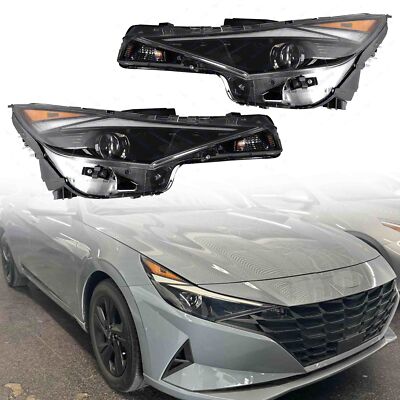 For 2021 2022 Hyundai Elantra Sedan Halogen Headlight w/ LED Left Right 2pc Pair