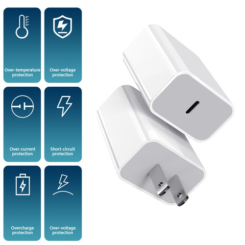 20W PD Fast Charger USB-C Type C Cable for iPhone 14 13 12 11 Pro XS Max XR 8 7 - Picture 12 of 27