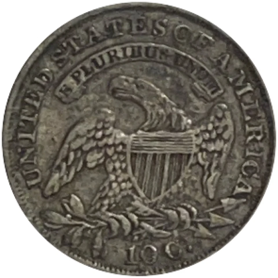 1833 Capped Bust Dime – XF (Extremely Fine) – Early U.S. Silver 10c Coin - Image 2 of 4