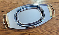 KROMEX Vintage Vanity Tray Platter MCM Art Deco, Made in USA 14x7"
