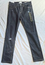 NWT Slim Repreve Boys 18 Dk Blue Jeans Ring of Fire Sustainable Denim Distressed