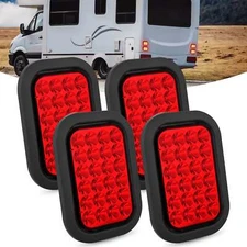 Nilight 4 Pcs 5 X 3 Inch 24 Led Red Rectangular Trailer Tail Light