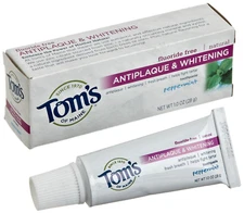 , Fluoride Free Antiplaque & Whitening Toothpaste - Peppermint, 1 Ounce