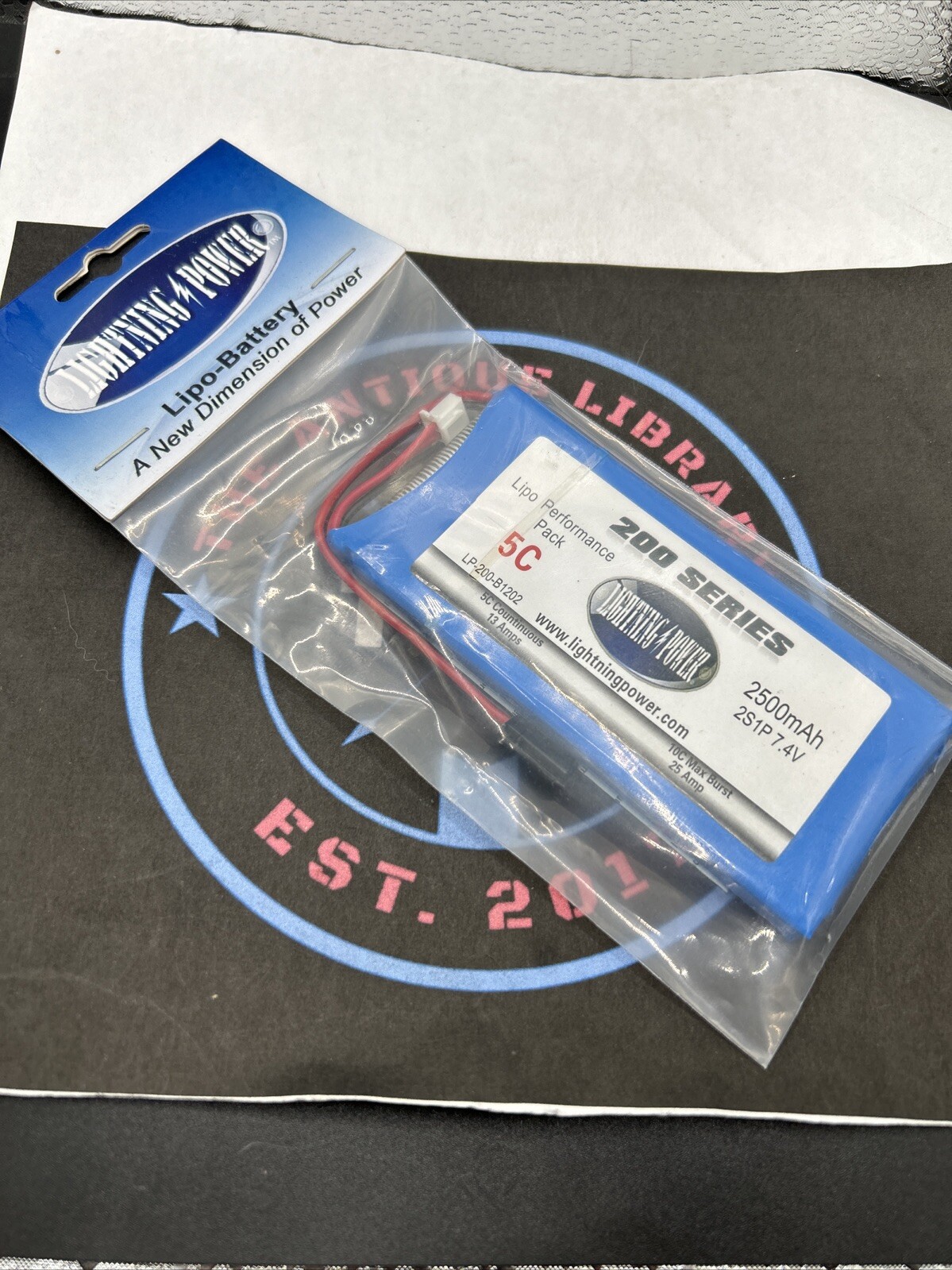 Lightning Power. 200 Series, 2500mAH. 7.4V. 2S1P. 5C. Li-Po Receiver Battery