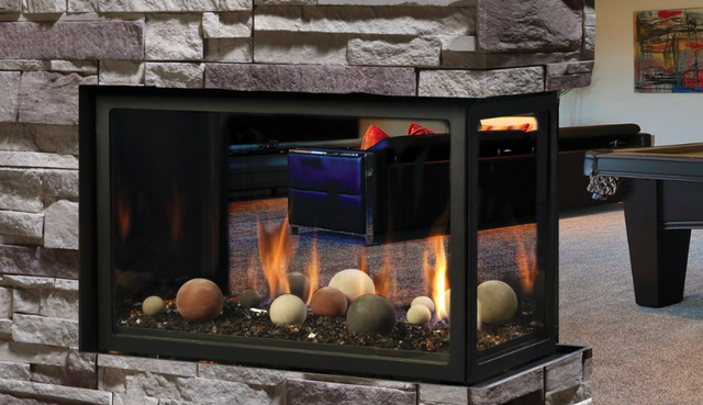 Kingsman Mcvp42 Multi Sided Clean View Peninsula Gas Fireplace