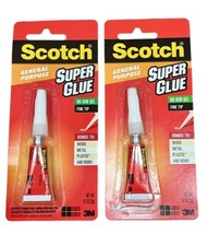 NEW Two Pack Scotch Super Glue Gel General Purpose Fine Tip 0.7 oz AD113