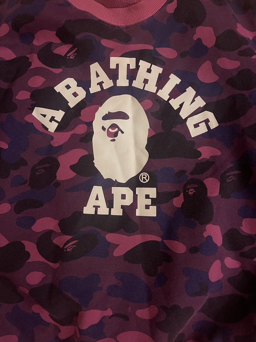 Purple Camo bape crewneck Sweater | eBay