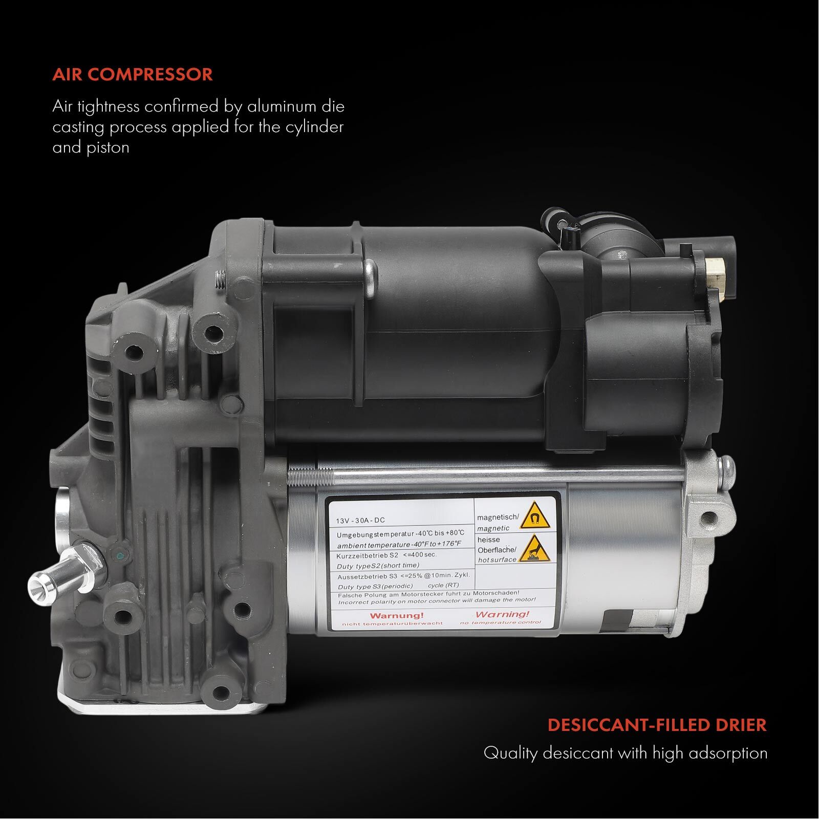Air Suspension Compressor Pump w/Solenoid Valve Block for Aston Martin DBX 19-24