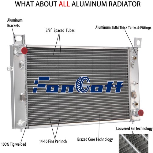 For 1999-2013 GMC Sierra Suburban Tahoe Yukon Chevy Silverado Aluminum Radiator