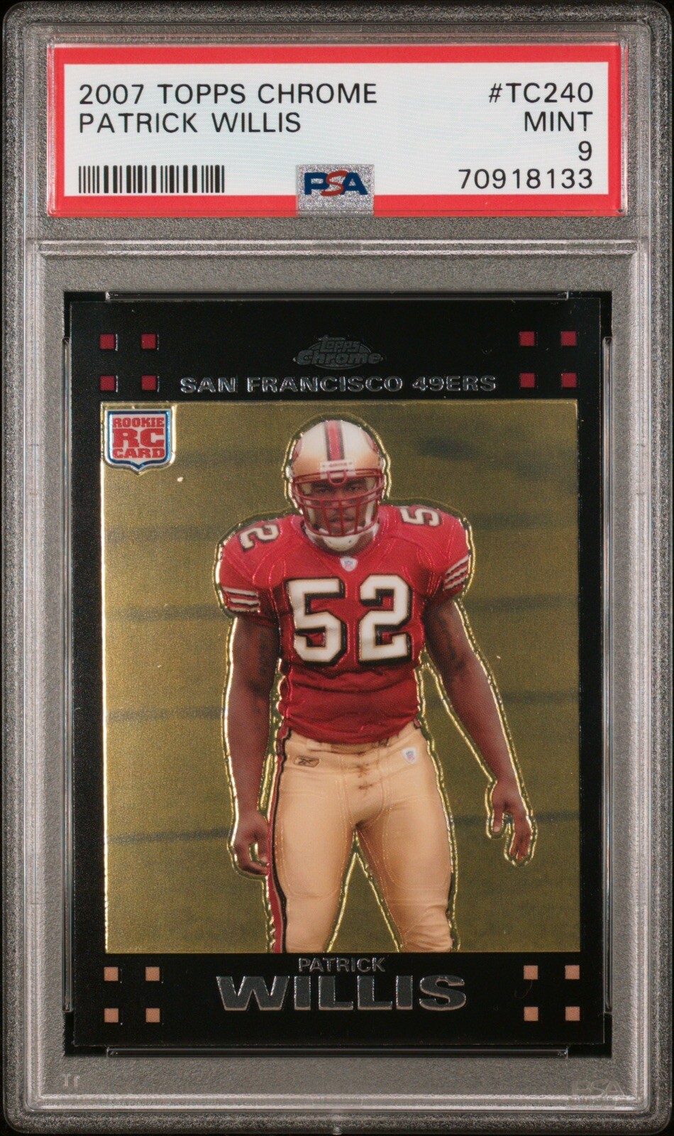 2007 Topps Chrome PATRICK WILLIS RC Rookie PSA 9 MINT San Francisco 49ers