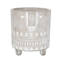 Blumentopf Gesicht Imprint Grau Und Weiß Beton Mittel Mit Von Gisela Graham