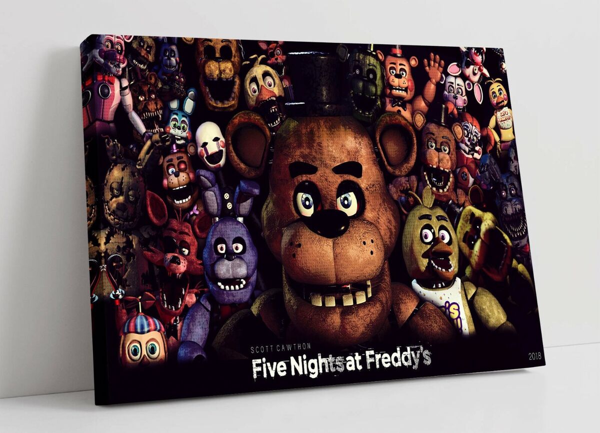 FIVE NIGHTS AT FREDDY'S FNAF -DEEP FRAMED CANVAS WALL ART PICTURE