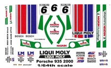  6 LIQUI MOLY Porsche 935 2000 1/64th HO Scale Slot Car Waterslide Decals