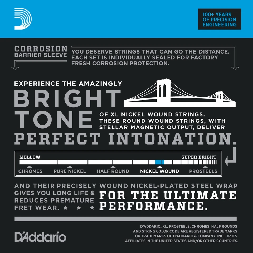 10套D'AddarioEXL110电吉他弦10-46灯EXL110-10P包 — 第 2/4 张图片