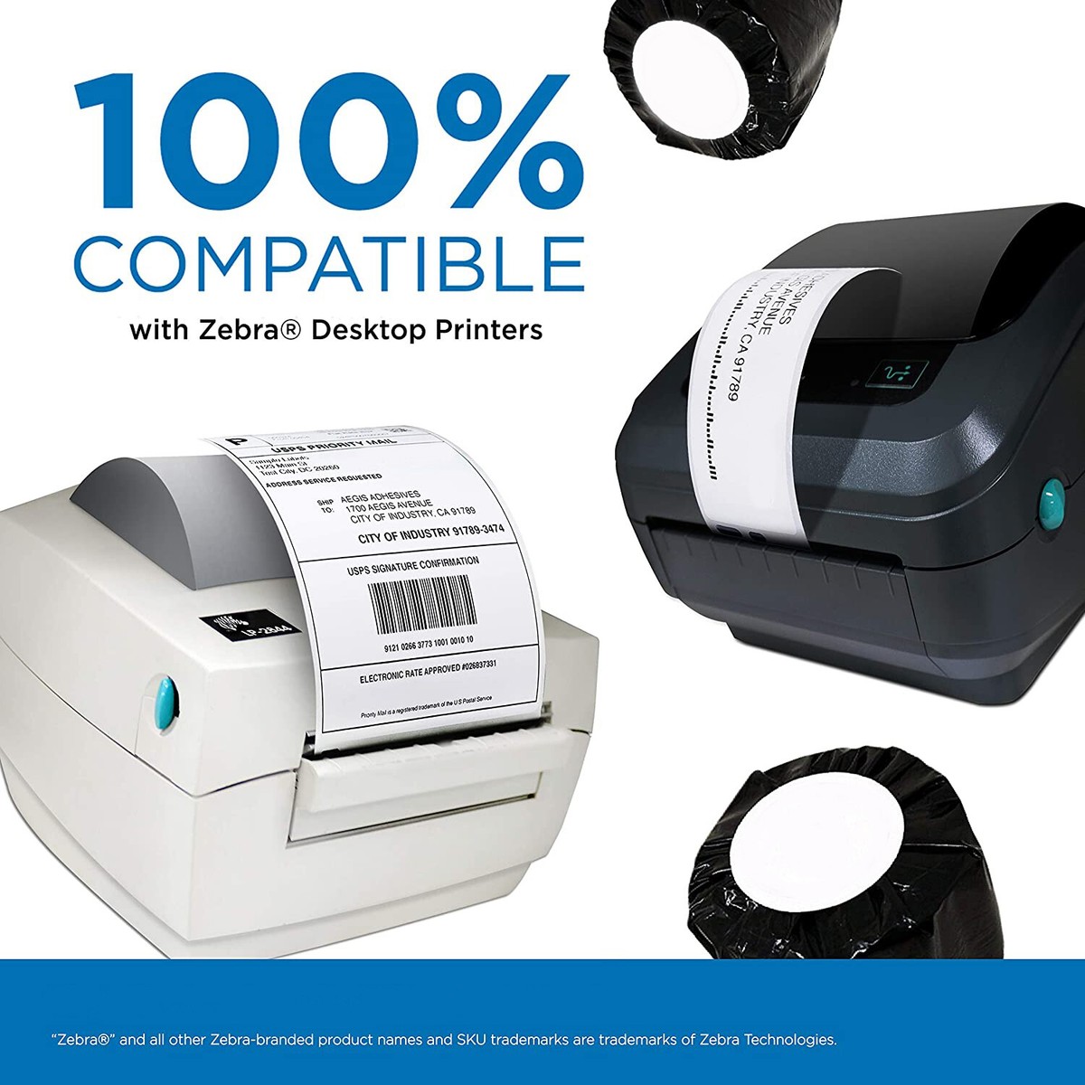 6 Rolls 4" X 3" Direct Thermal Shipping Labels For Zebra GX420T 500 Label/Roll E - Foto 3