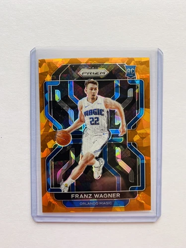 2021-22 NBA Prizm Franz Wagner Orange Cracked Ice Magic RC #310 NM