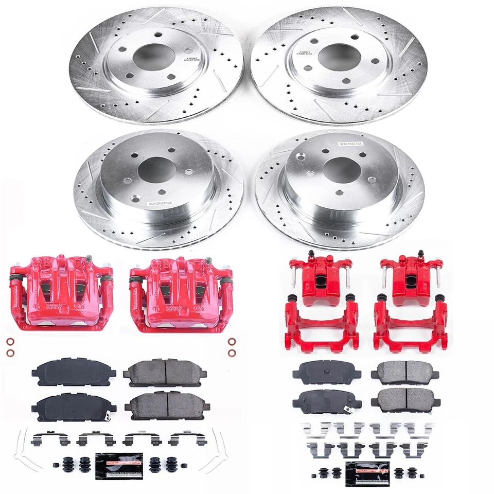 KC6361 Powerstop Brake Kit With Calipers 4-Wheel Set Front & Rear for Quest Foto 2 de 4