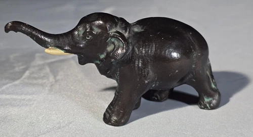Antique Japanese Meiji Style Bronze Patinated Elephant Figurine