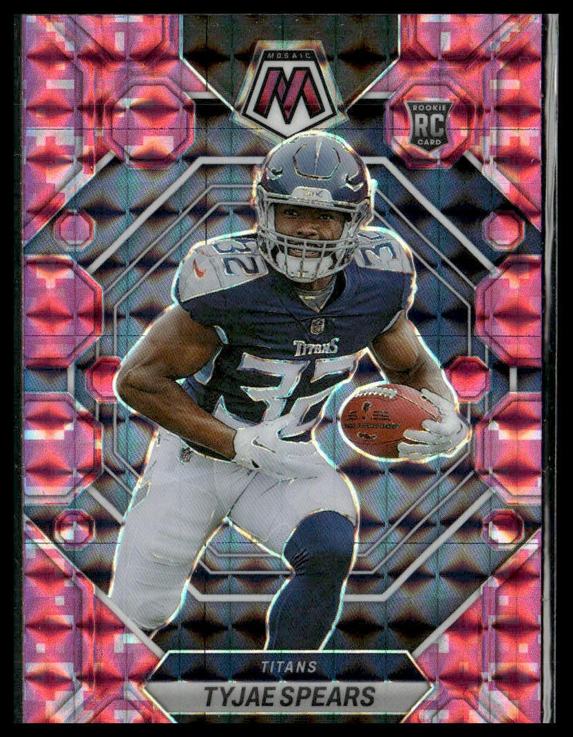 2023 Panini Mosaic #369 Tyjae Spears Camo Pink Mosaic Tennessee Titans Rookie