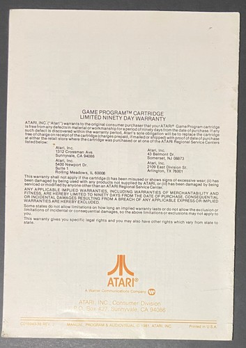 Vintage Atari Spiel Programm Anleitung Handbücher 7” x 5” - Bild 41 von 81