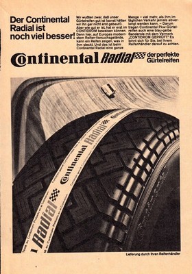 3w25005/ Reklame / Werbung aus 1968   Continental Gürtelreifen