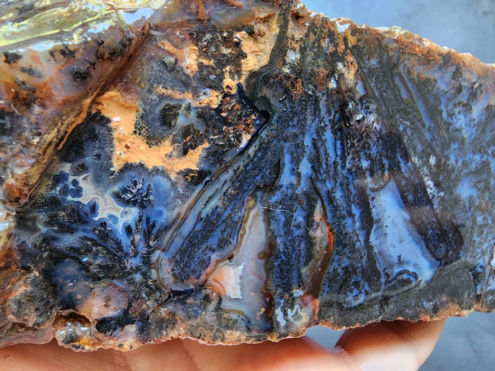 2.2 lbs (1 kg) Blue Agate Pair, Dendritic Agate Rough, Blue Rocks, Blue Stone