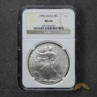 1996 American 1oz Silver Eagle  $1 - NGC MS69 - Philadelphia