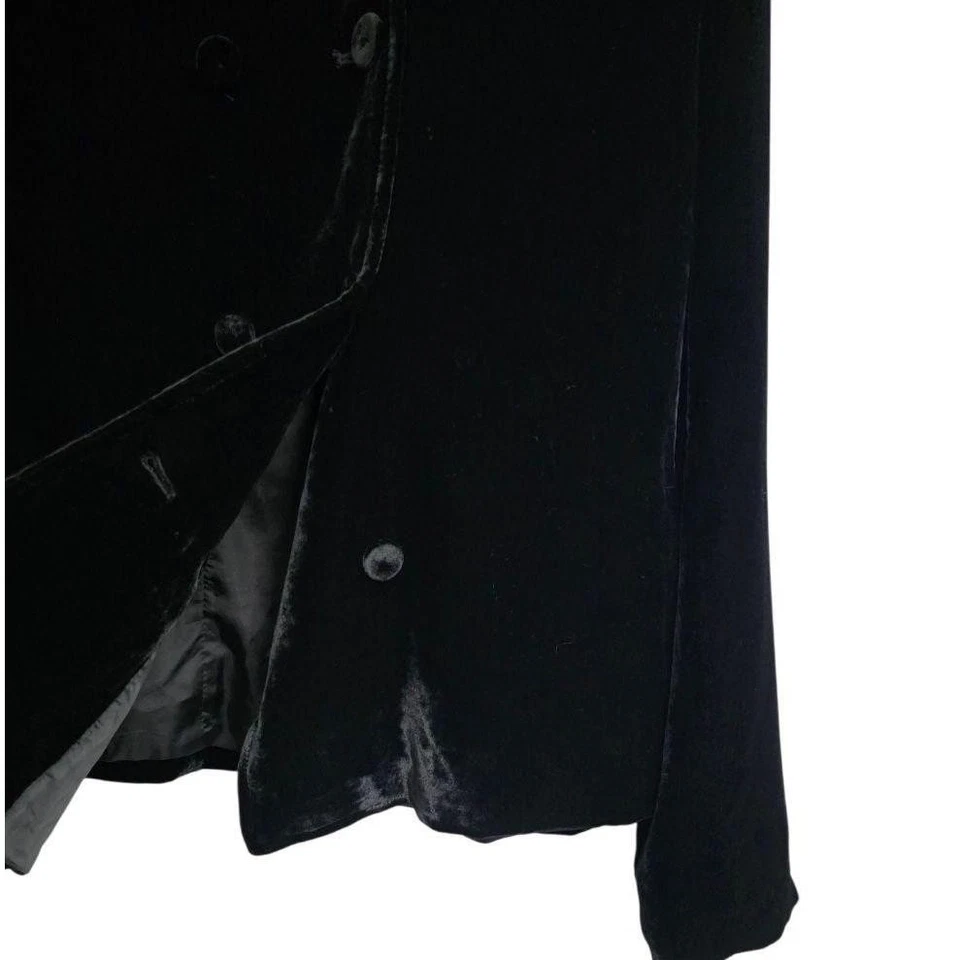 J.Jill 女式大码黑色天鹅绒双排扣中式领西装外套 — 第 4/4 张图片