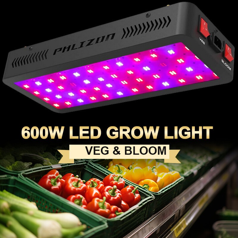 LED Grow Light 1200W/600W Full Spectrum Indoor Plants Seedling Veg Flower Bloom